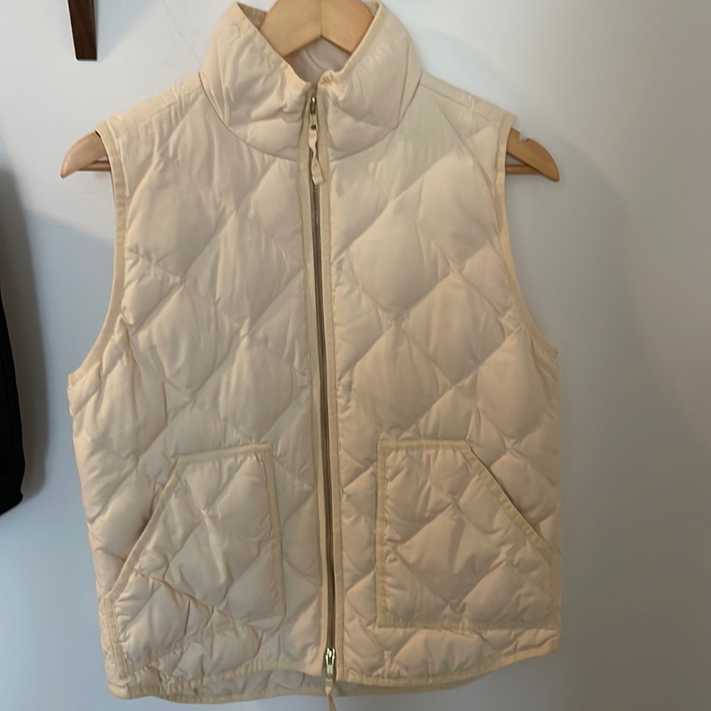 J Crew Cream Down Vest Size Small